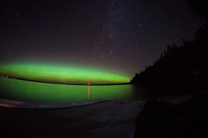 Aurora Boreal em Ontario Lake of the Woods